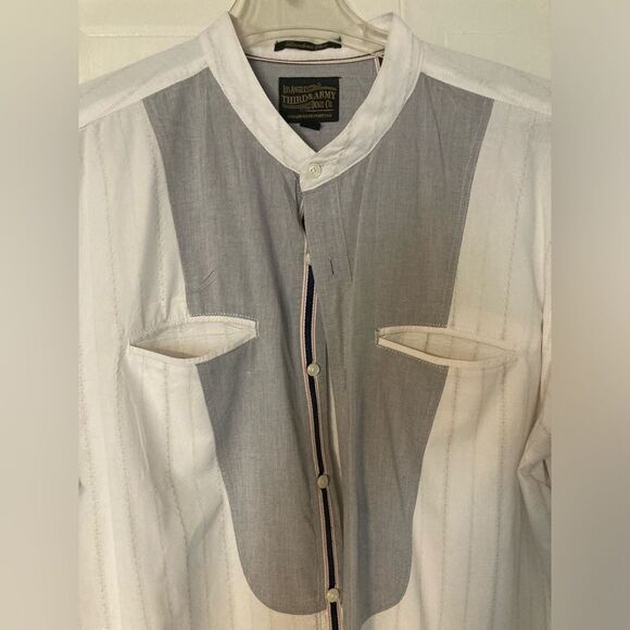 Los Angeles Third & Army Laundered Shirt Mens XL Off White Gray - Picture 2 of 10